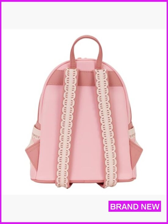 Faux Leather Mini Backpack Elegant Disney Princess Stained Glass Design